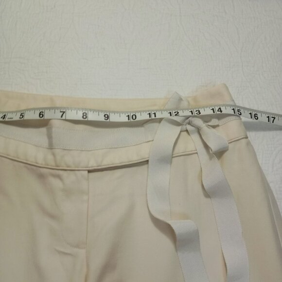 Banana Republic Martin Pants Wool and Silk Blend Womens Beige Wide-Leg Size 4 - Picture 9 of 12